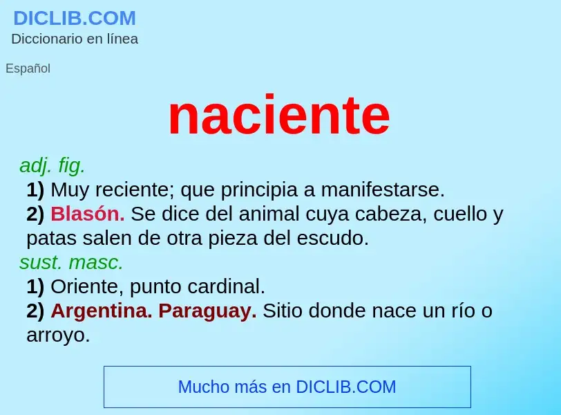 What is naciente - meaning and definition