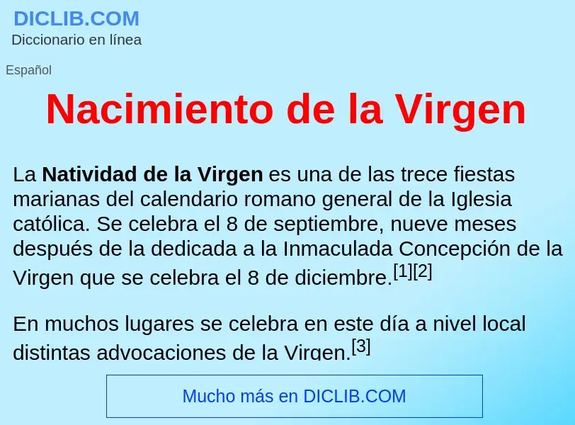 Что такое Nacimiento de la Virgen - определение