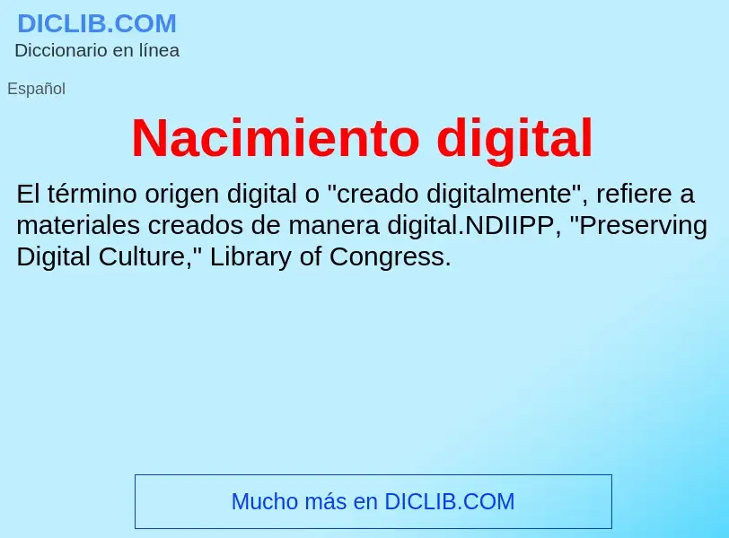 ¿Qué es Nacimiento digital? - significado y definición