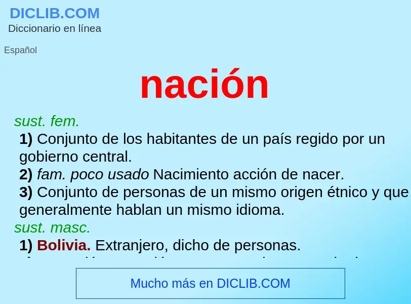 What is nación - meaning and definition