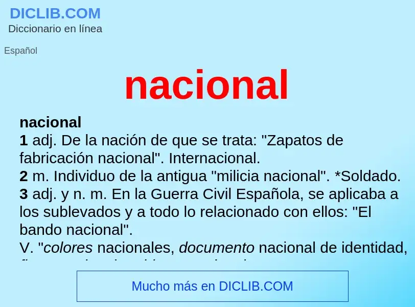 What is nacional - meaning and definition