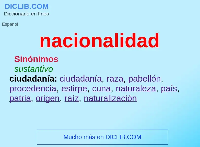 What is nacionalidad - meaning and definition