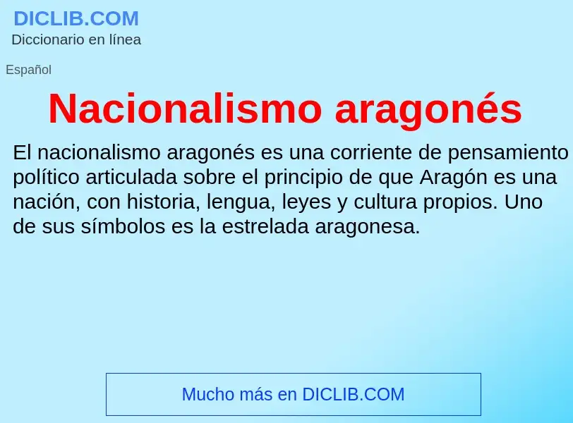 ¿Qué es Nacionalismo aragonés? - significado y definición