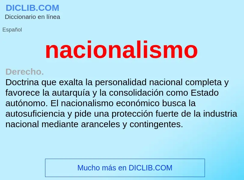 What is nacionalismo - meaning and definition