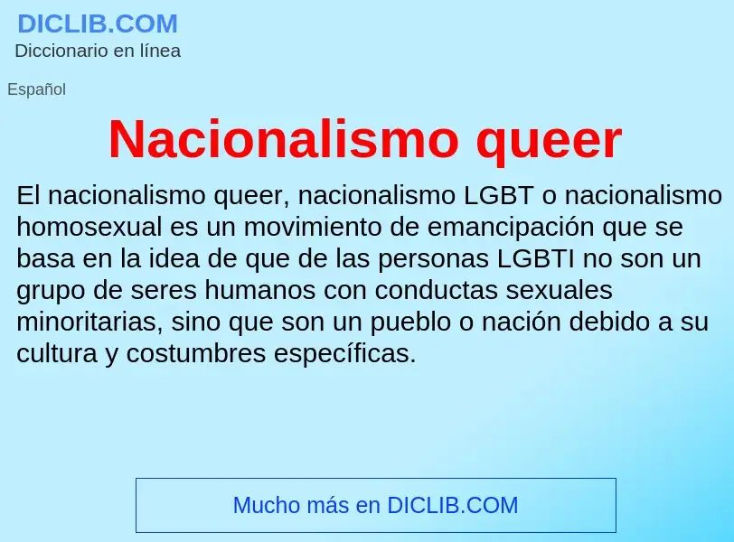 ¿Qué es Nacionalismo queer? - significado y definición