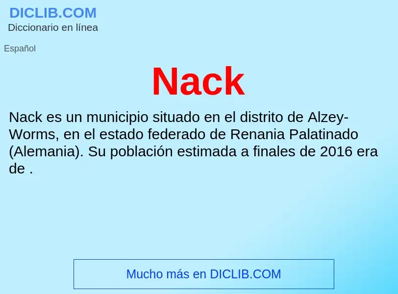 ¿Qué es Nack? - significado y definición