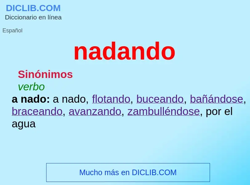 ¿Qué es nadando? - significado y definición