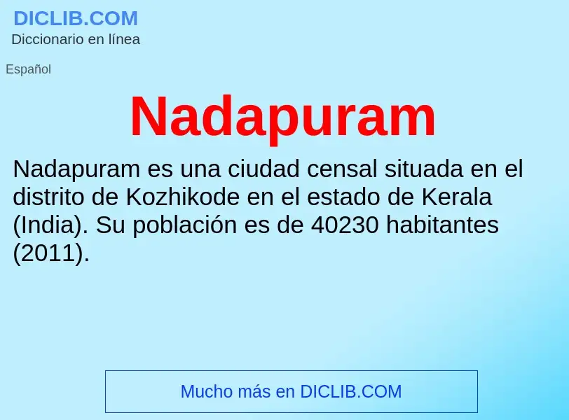 ¿Qué es Nadapuram? - significado y definición