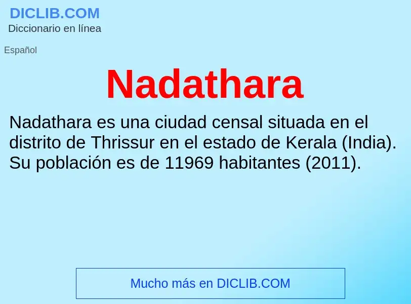 ¿Qué es Nadathara? - significado y definición