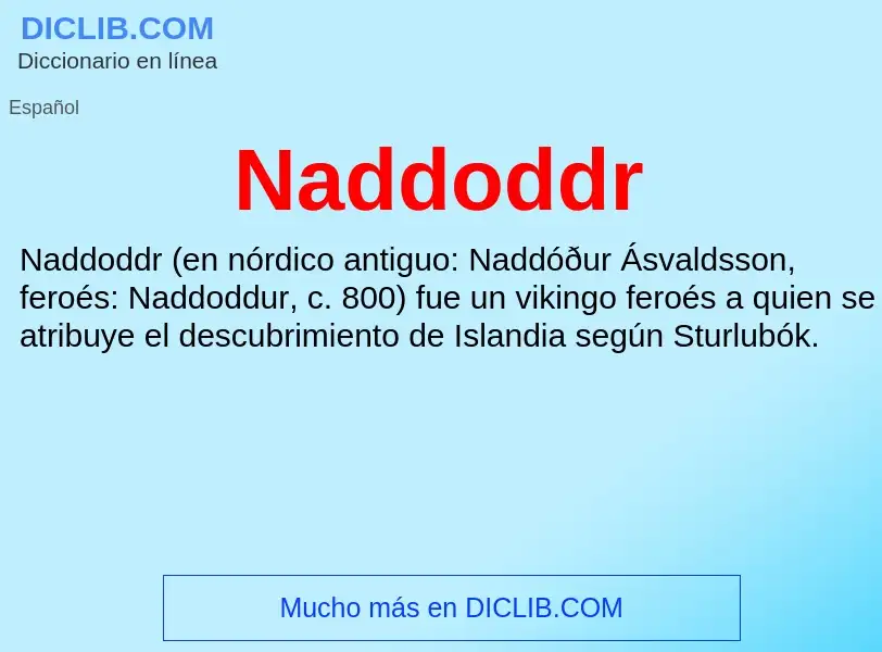 ¿Qué es Naddoddr? - significado y definición