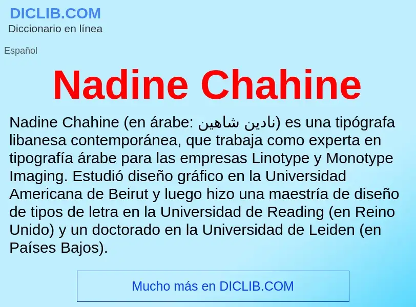 ¿Qué es Nadine Chahine? - significado y definición