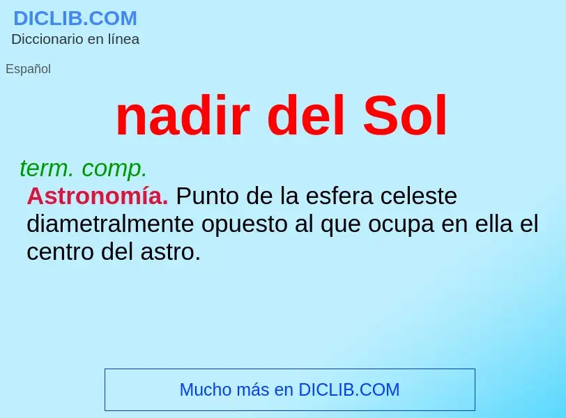 ¿Qué es nadir del Sol? - significado y definición