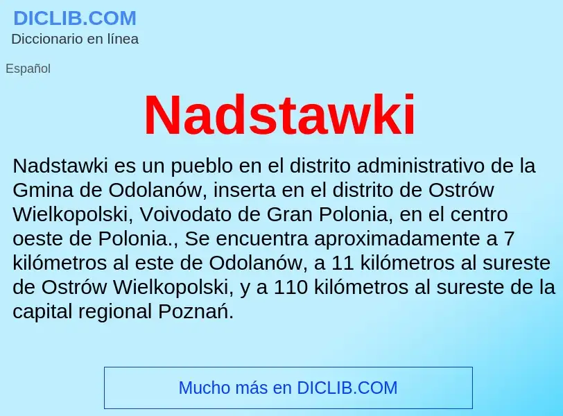 ¿Qué es Nadstawki? - significado y definición