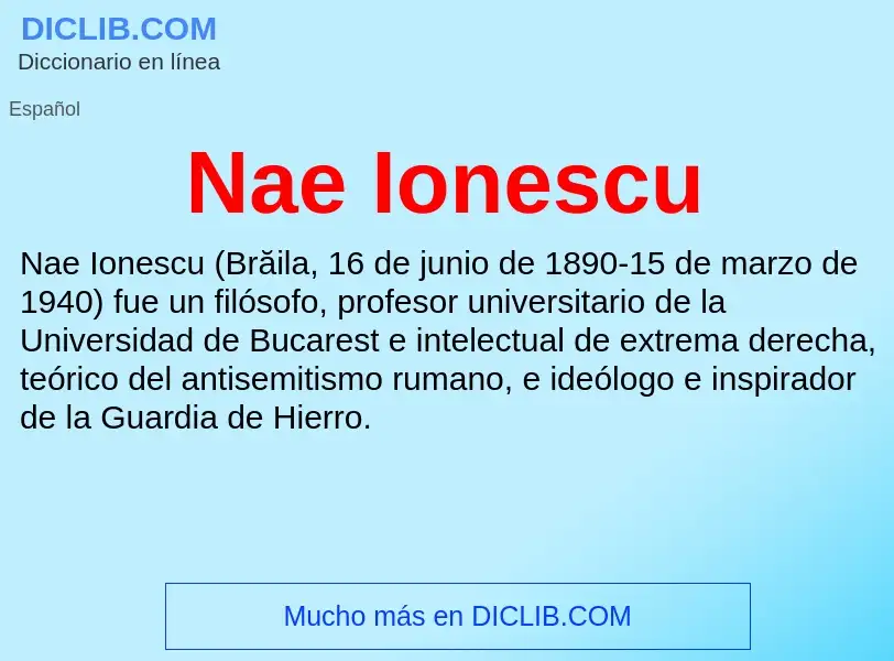 ¿Qué es Nae Ionescu? - significado y definición