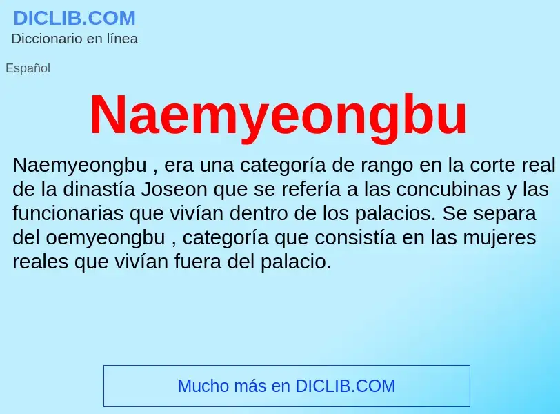 ¿Qué es Naemyeongbu? - significado y definición