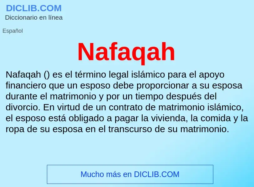 ¿Qué es Nafaqah? - significado y definición