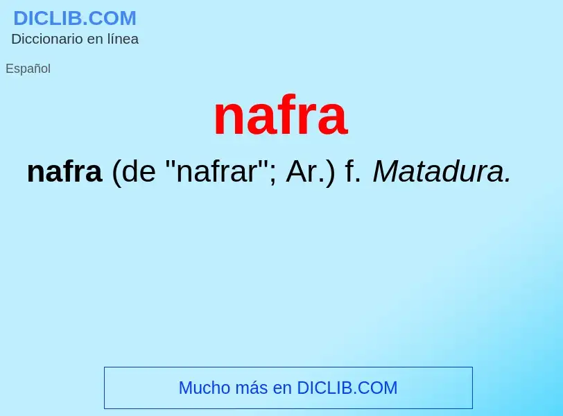 Qu'est-ce que nafra - définition