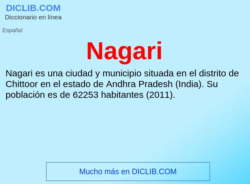 ¿Qué es Nagari? - significado y definición