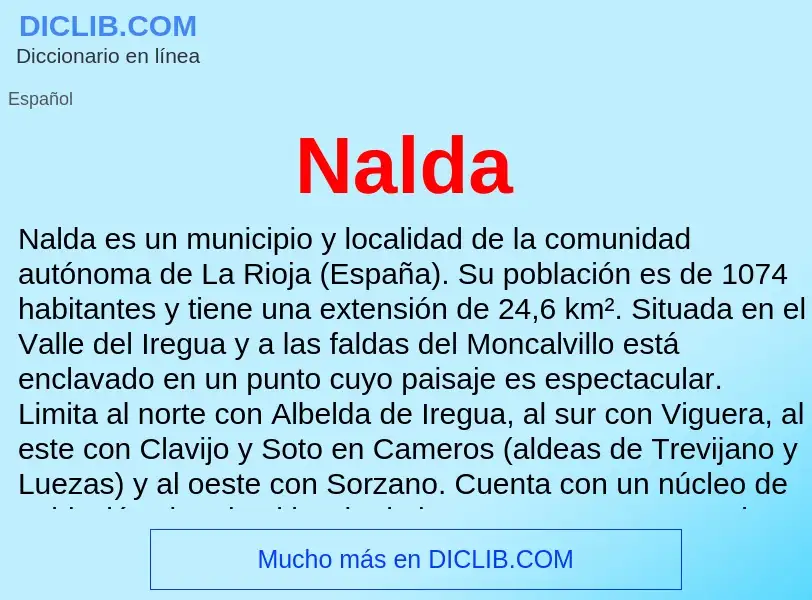 ¿Qué es Nalda? - significado y definición