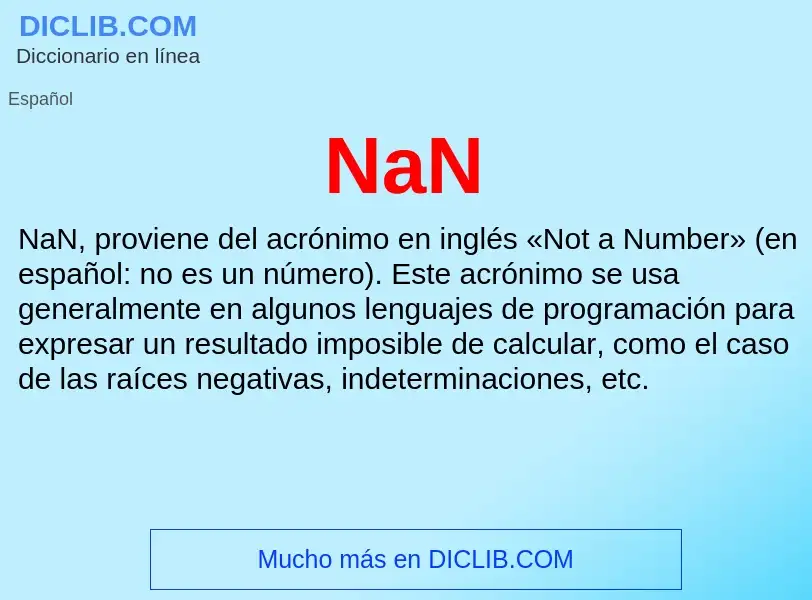 O que é NaN - definição, significado, conceito