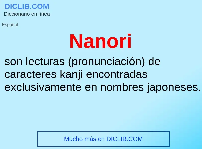 ¿Qué es Nanori? - significado y definición