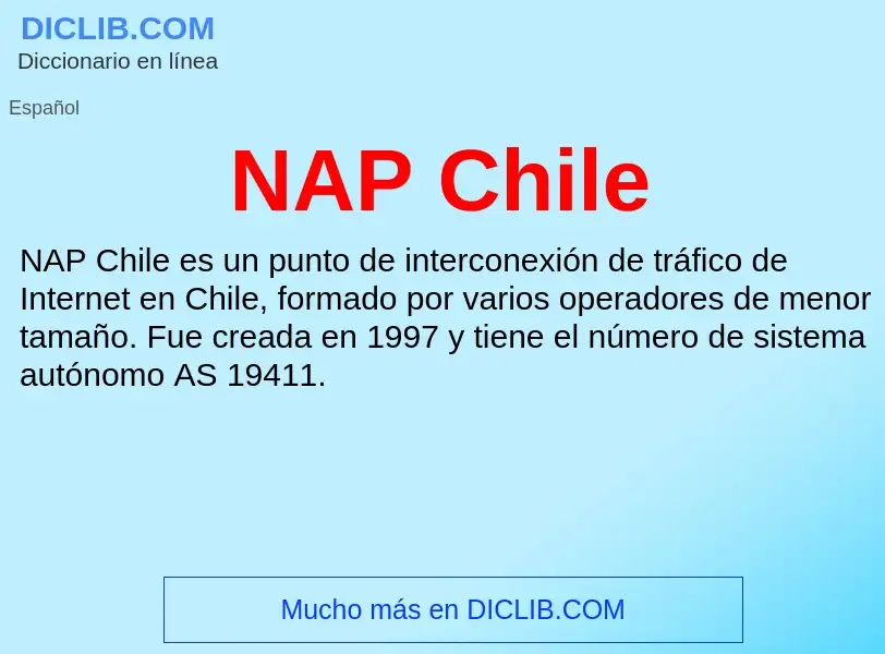 ¿Qué es NAP Chile? - significado y definición