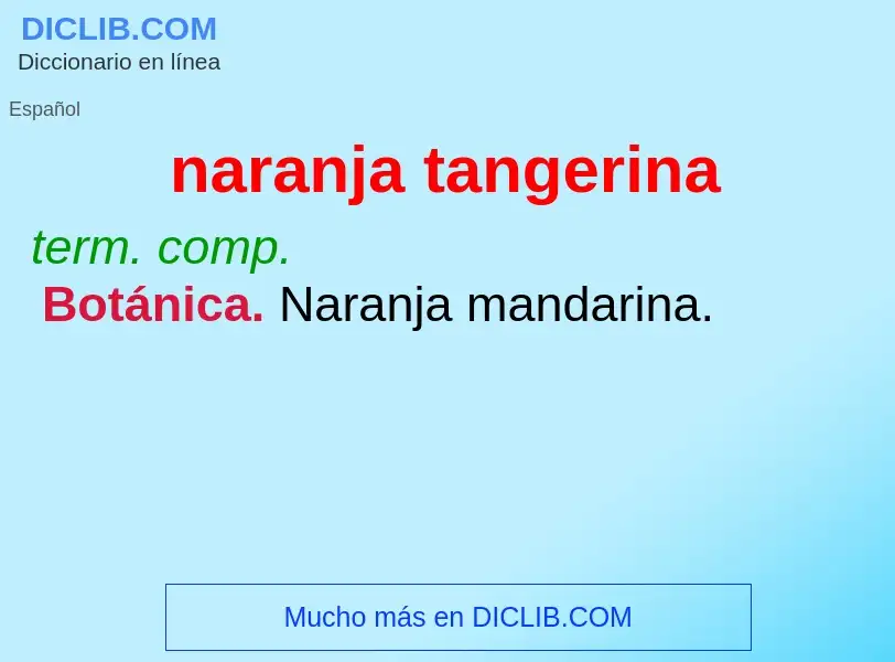 What is naranja tangerina - definition