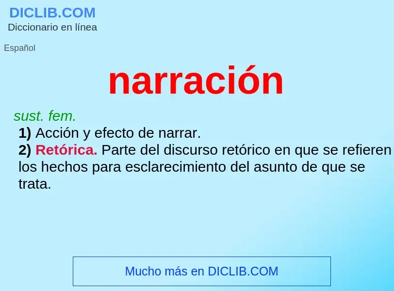 What is narración - meaning and definition