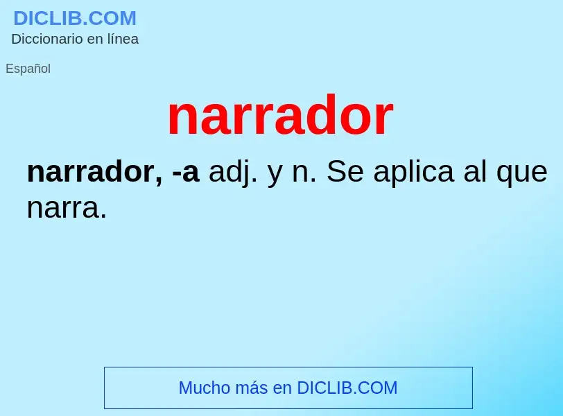 What is narrador - meaning and definition