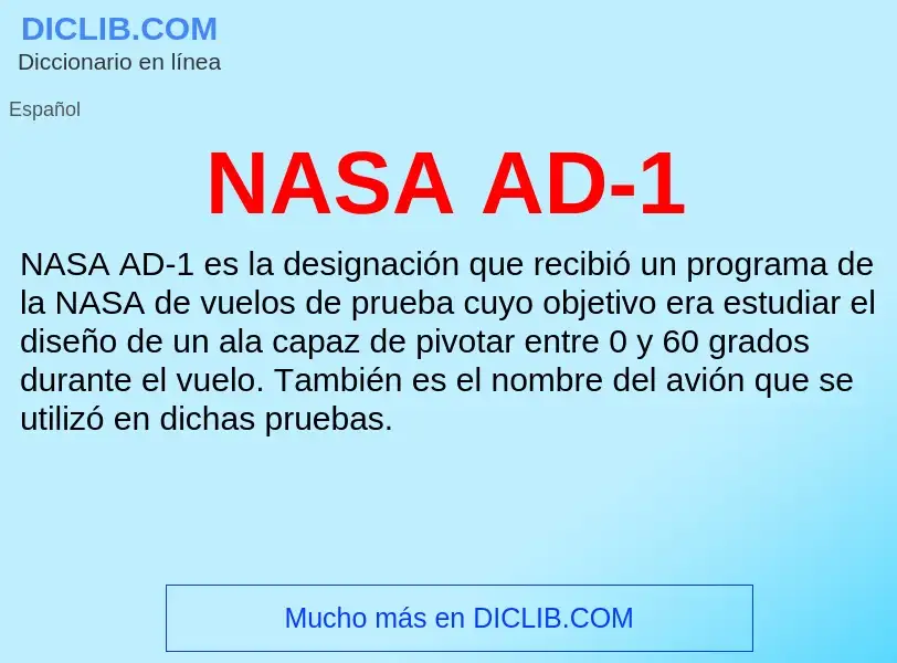 Qu'est-ce que NASA AD-1 - définition