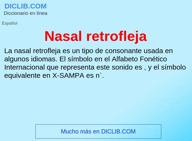 ¿Qué es Nasal retrofleja? - significado y definición