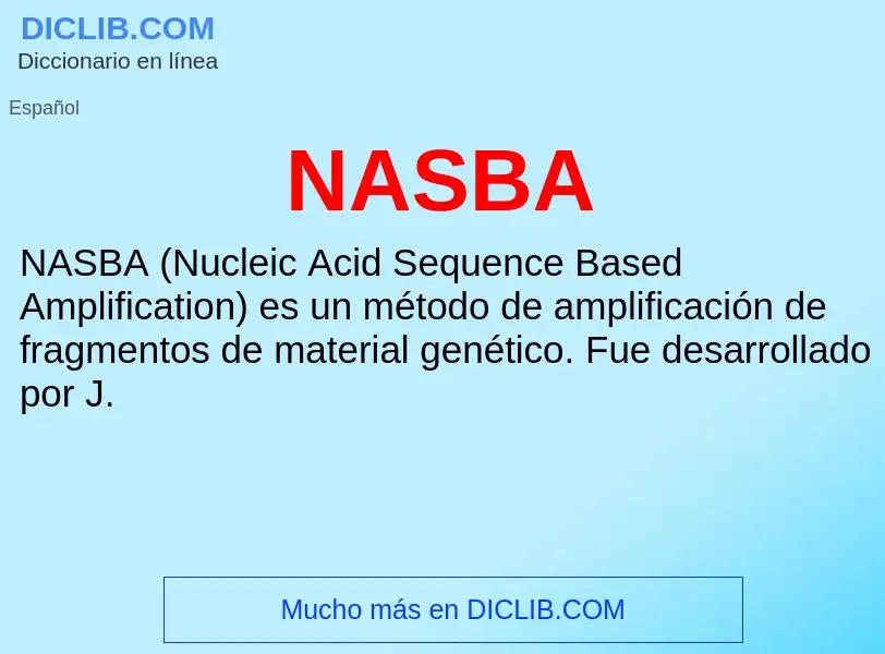 ¿Qué es NASBA? - significado y definición