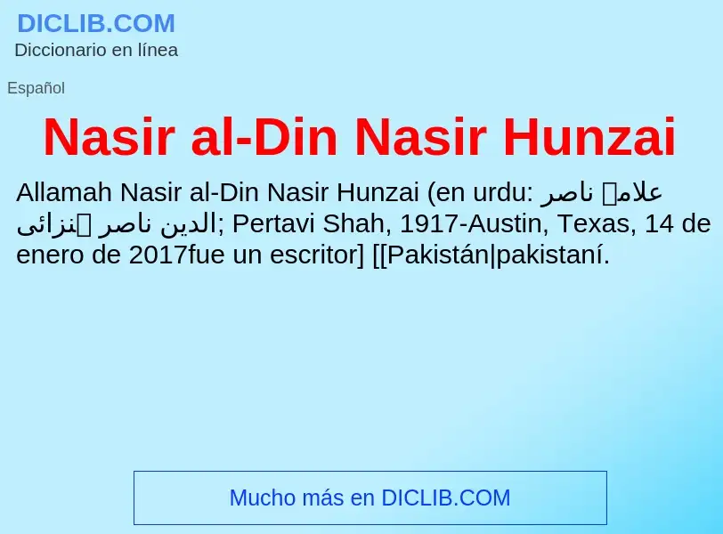 O que é Nasir al-Din Nasir Hunzai - definição, significado, conceito