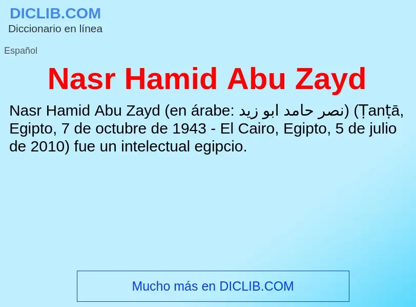 What is Nasr Hamid Abu Zayd - meaning and definition