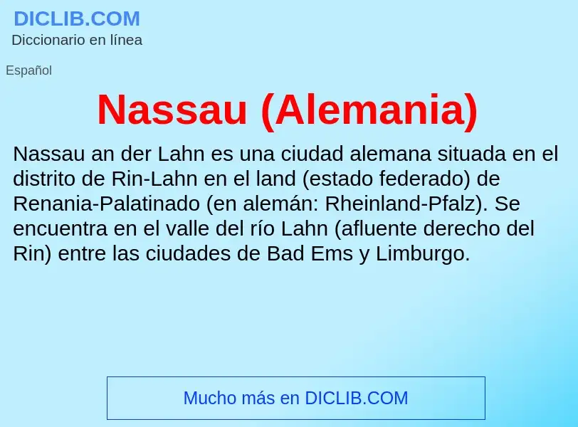 ¿Qué es Nassau (Alemania)? - significado y definición