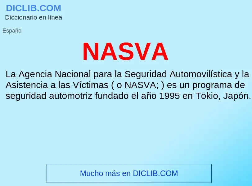 ¿Qué es NASVA? - significado y definición