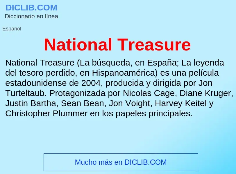 Wat is National Treasure - definition