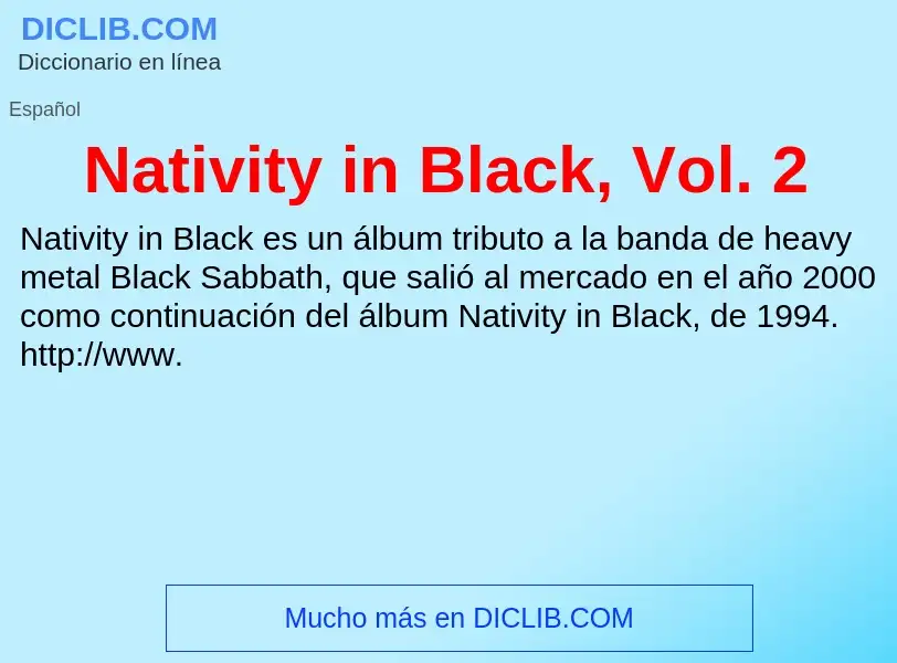 Wat is Nativity in Black, Vol. 2 - definition