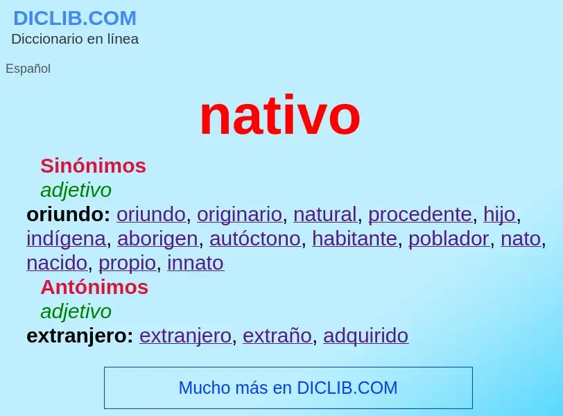 O que é nativo - definição, significado, conceito