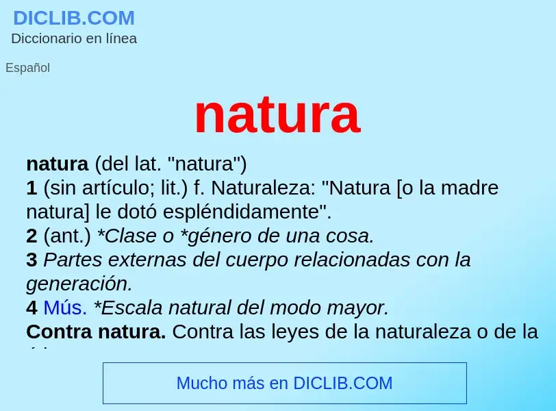 ¿Qué es natura? - significado y definición