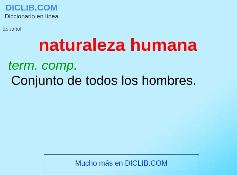 What is naturaleza humana - definition