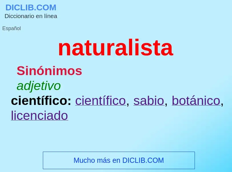 Was ist naturalista - Definition