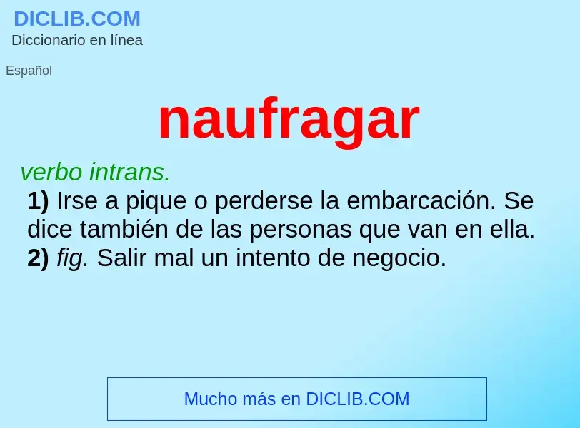 What is naufragar - definition