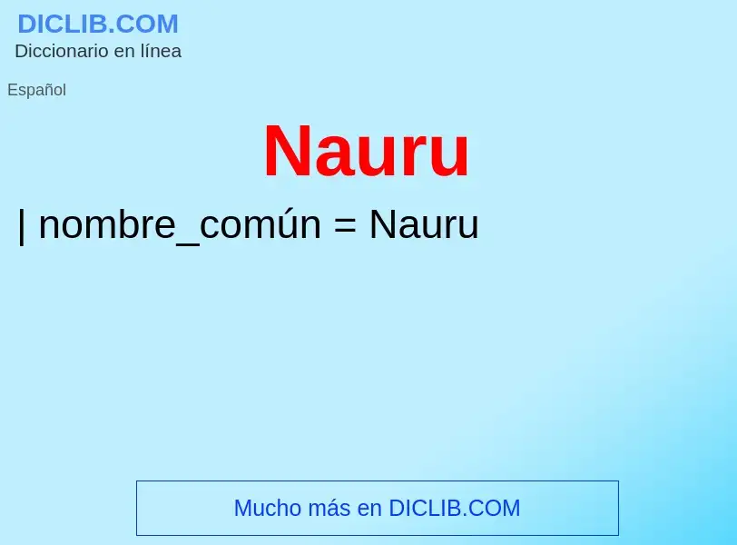 Wat is Nauru - definition