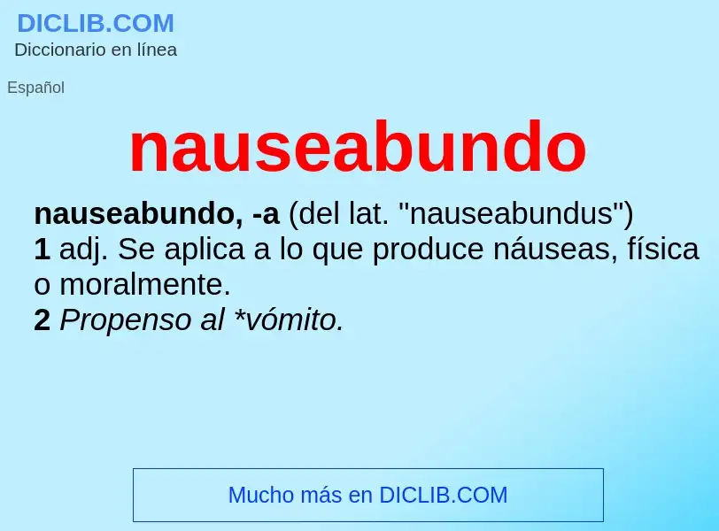 What is nauseabundo - meaning and definition