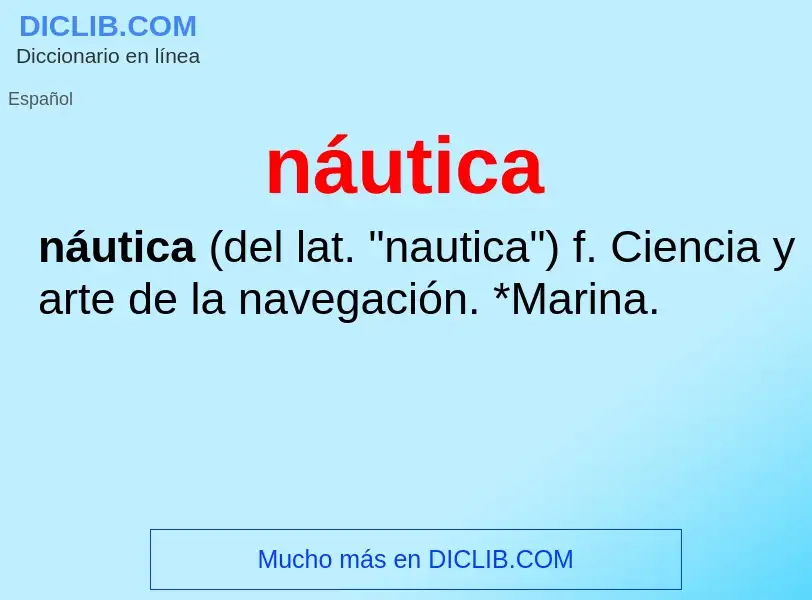 What is náutica - meaning and definition