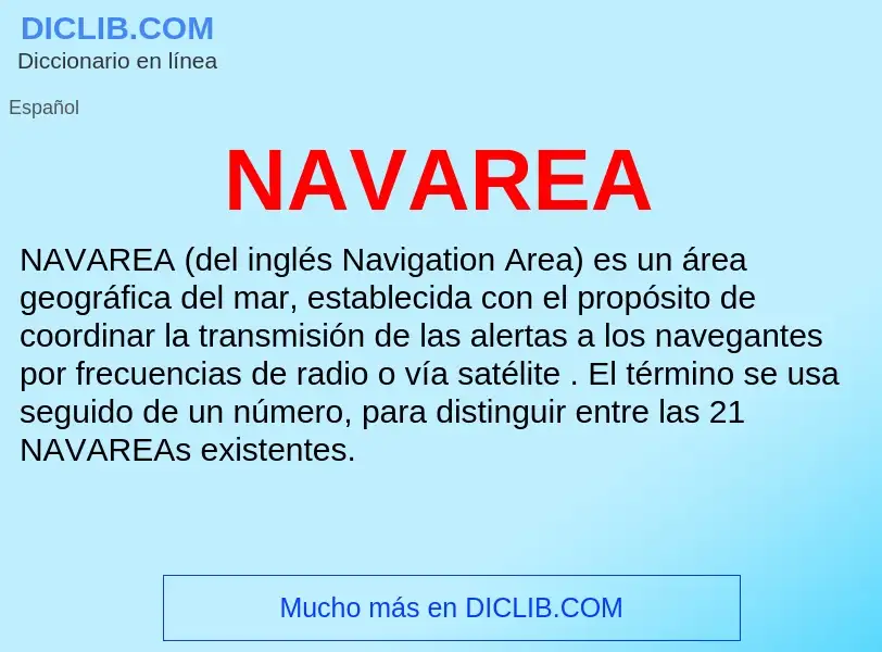 ¿Qué es NAVAREA? - significado y definición