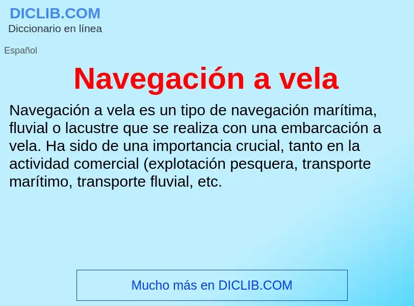 What is Navegación a vela - definition