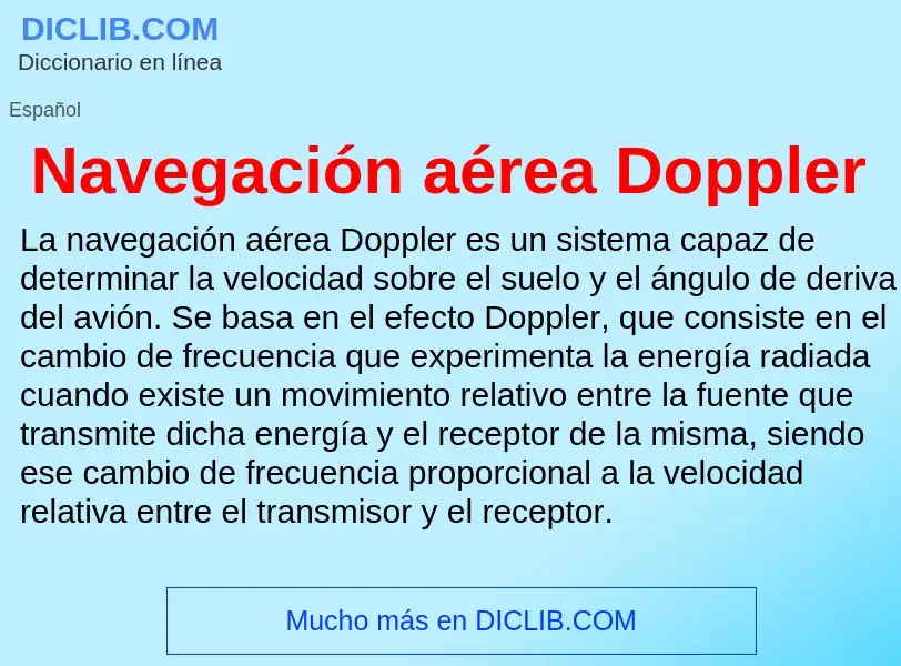 Che cos'è Navegación aérea Doppler - definizione