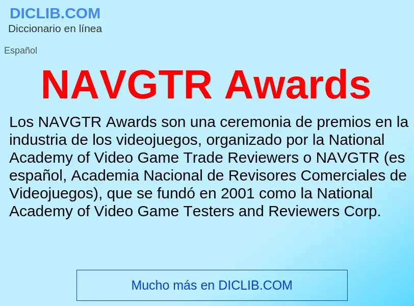 Qu'est-ce que NAVGTR Awards - définition